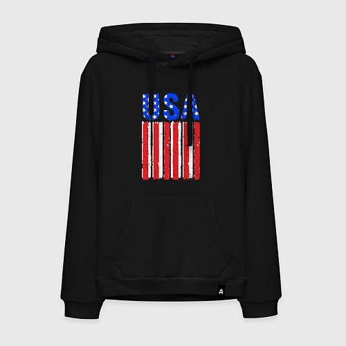 Мужская толстовка-худи America flag / Черный – фото 1