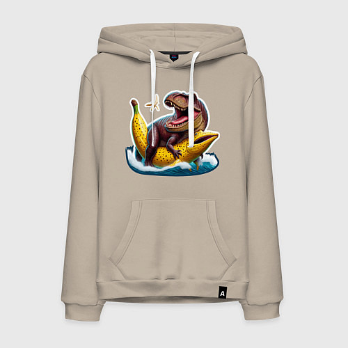 Мужская толстовка-худи Членозавр Рекс / Миндальный – фото 1