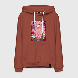 Толстовка-худи хлопковая мужская Неуверенная Хитори - Bocchi the Rock, цвет: кирпичный