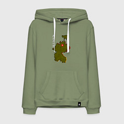 Толстовка-худи хлопковая мужская Осетия Ардон, цвет: авокадо