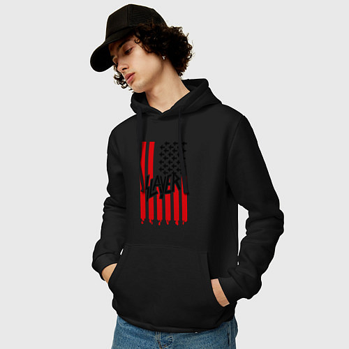 Мужская толстовка-худи Slayer Flag / Черный – фото 3