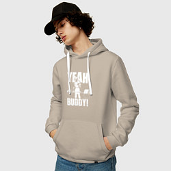 Толстовка-худи хлопковая мужская Yeah buddy - Ронни Коулман, цвет: миндальный — фото 2