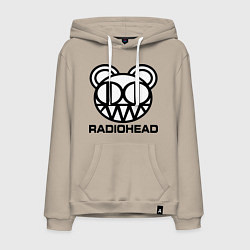 Толстовка-худи хлопковая мужская Radiohead logo bear, цвет: миндальный