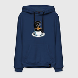 Толстовка-худи хлопковая мужская Кофейный серфер, цвет: тёмно-синий