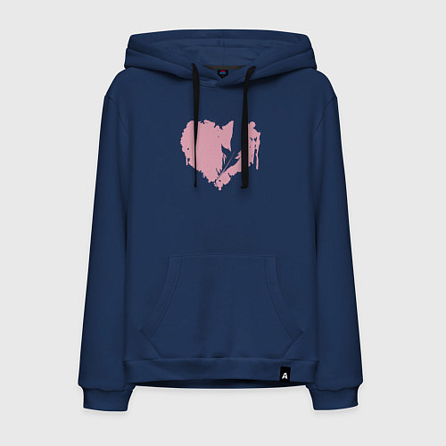 Мужская толстовка-худи Сердце перья / Тёмно-синий – фото 1