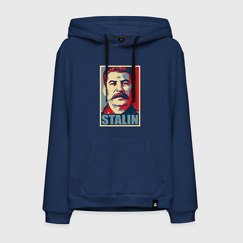 Мужская толстовка-худи Face Stalin / Тёмно-синий – фото 1