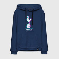Толстовка-худи хлопковая мужская Tottenham FC в стиле glitch, цвет: тёмно-синий