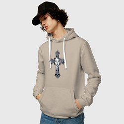 Толстовка-худи хлопковая мужская Woman cross, цвет: миндальный — фото 2