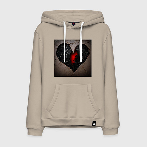 Мужская толстовка-худи Треск в сердце / Миндальный – фото 1