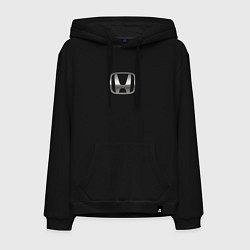 Толстовка-худи хлопковая мужская Honda logo auto grey, цвет: черный