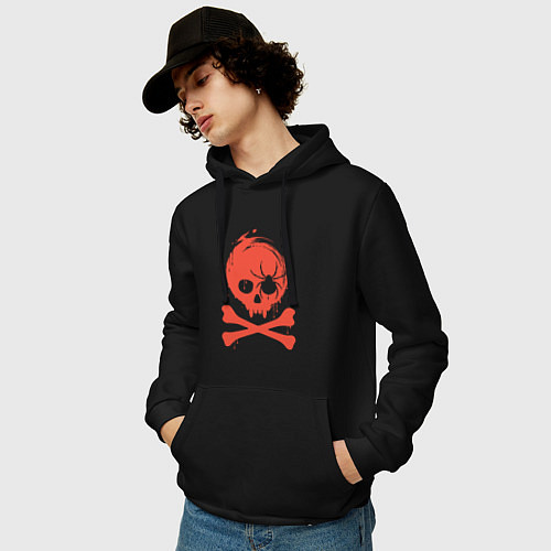 Мужская толстовка-худи Spider skull / Черный – фото 3