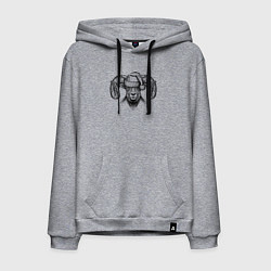 Толстовка-худи хлопковая мужская Новогодний баран, цвет: меланж