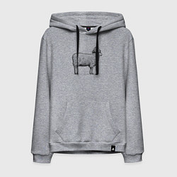 Толстовка-худи хлопковая мужская Овечка новогодняя, цвет: меланж