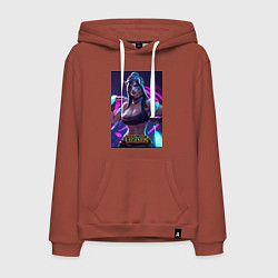 Толстовка-худи хлопковая мужская League of Legends Akali Kda, цвет: кирпичный