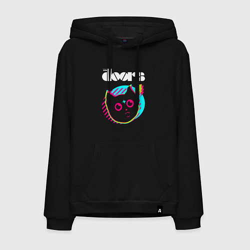 Мужская толстовка-худи The Doors rock star cat / Черный – фото 1