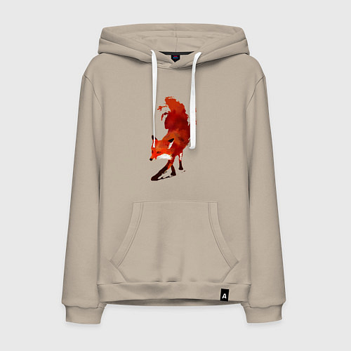 Мужская толстовка-худи Лиса житель леса / Миндальный – фото 1