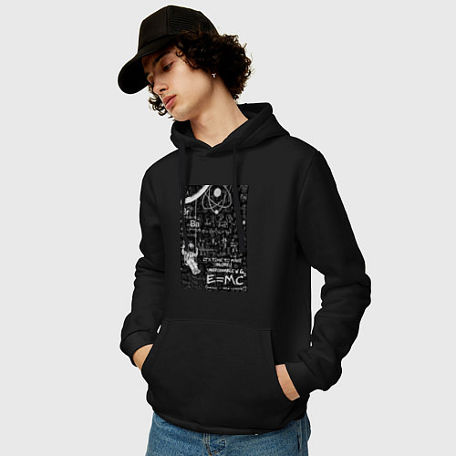 Мужская толстовка-худи Космос формулы / Черный – фото 3