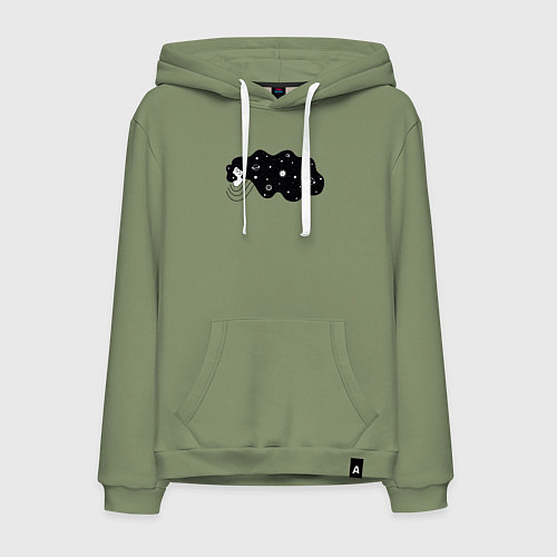 Мужская толстовка-худи Космос в волосах / Авокадо – фото 1