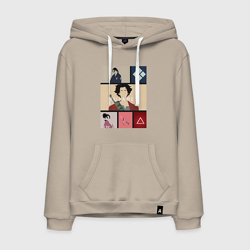 Мужская толстовка-худи Самурай Чамплу Мугэн / Миндальный – фото 1