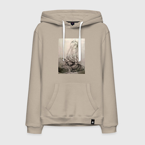 Мужская толстовка-худи Мудрая волчица Холо / Миндальный – фото 1