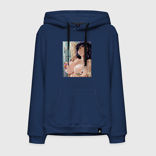 Мужская толстовка-худи Ahegao секси / Тёмно-синий – фото 1