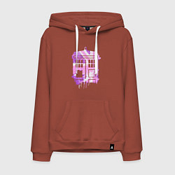 Толстовка-худи хлопковая мужская Pink tardis, цвет: кирпичный