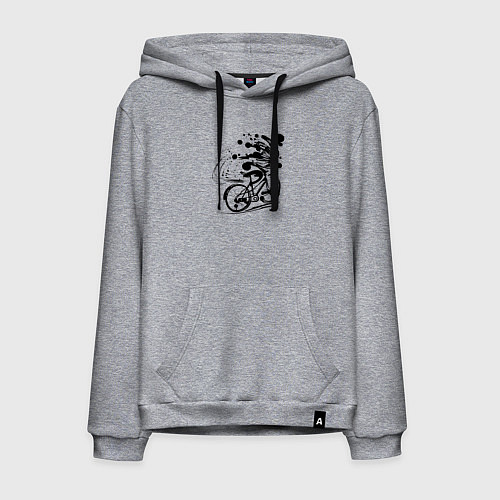 Мужская толстовка-худи Велосипедная клякса / Меланж – фото 1