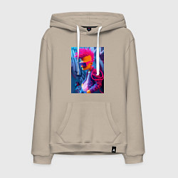 Толстовка-худи хлопковая мужская Bart Simpson - punk, цвет: миндальный