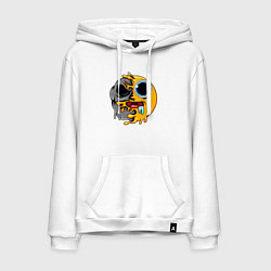 Толстовка-худи хлопковая мужская Smile mood, цвет: белый