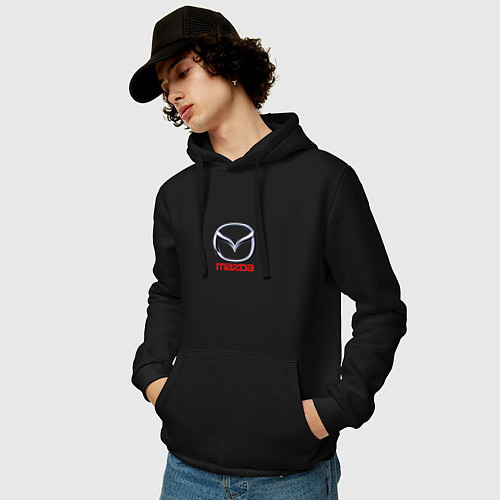Мужская толстовка-худи Mazda logo / Черный – фото 3