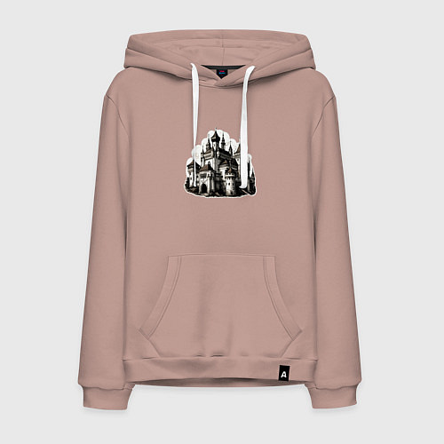 Мужская толстовка-худи Старинный замок / Пыльно-розовый – фото 1