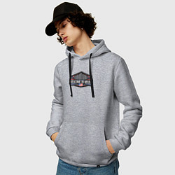 Толстовка-худи хлопковая мужская Добро пожаловать в Майами, цвет: меланж — фото 2