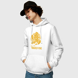 Толстовка-худи хлопковая мужская Vault boy like print, цвет: белый — фото 2