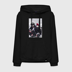 Толстовка-худи хлопковая мужская Моя геройская академия Сёто Тодороки, цвет: черный