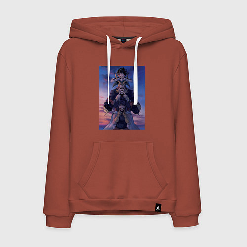 Мужская толстовка-худи Моя геройская академия Всемогущий Идзуку Мидория / Кирпичный – фото 1