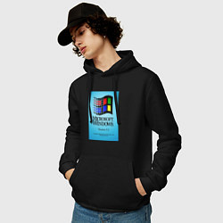 Толстовка-худи хлопковая мужская Windows 3, цвет: черный — фото 2