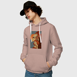 Толстовка-худи хлопковая мужская Невеста чародея Элиас Эйнсворт Могущественный чаро, цвет: пыльно-розовый — фото 2