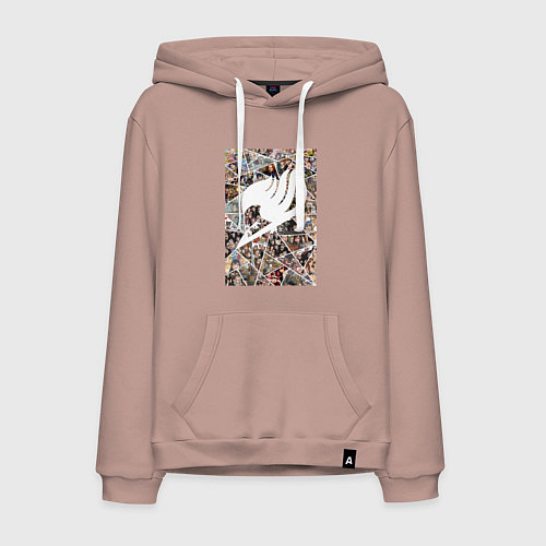 Мужская толстовка-худи Хвост Феи Нацу Драгнил Эрза Скарлет коллаж / Пыльно-розовый – фото 1