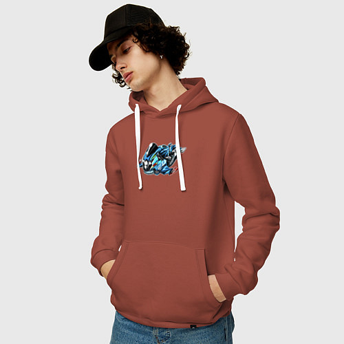 Мужская толстовка-худи Suzuki GSX-R / Кирпичный – фото 3