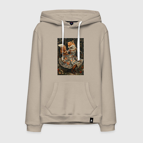 Мужская толстовка-худи Лиса Патрикеевна / Миндальный – фото 1