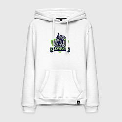 Толстовка-худи хлопковая мужская Elephants, цвет: белый