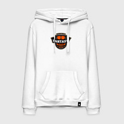 Толстовка-худи хлопковая мужская Basketball fantasy, цвет: белый