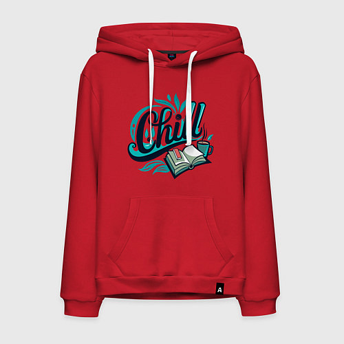 Мужская толстовка-худи Отдых и книги / Красный – фото 1