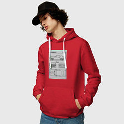 Толстовка-худи хлопковая мужская Chevrolet Camaro, цвет: красный — фото 2