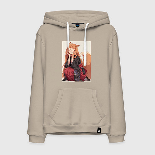 Мужская толстовка-худи Волчица и пряности Холо торговец / Миндальный – фото 1