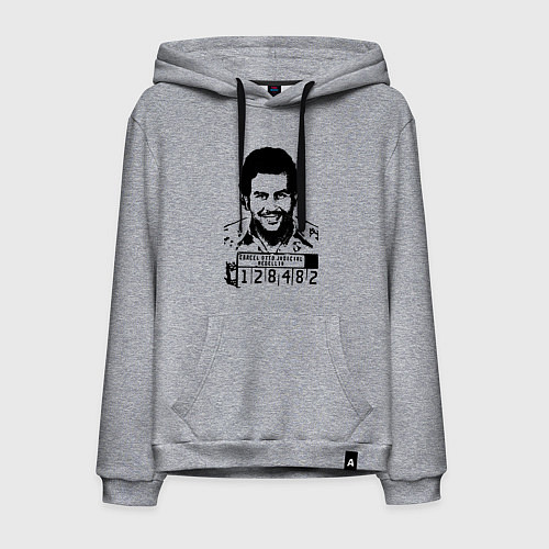 Мужская толстовка-худи Pablo escobar in the jail / Меланж – фото 1