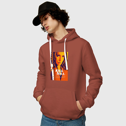 Мужская толстовка-худи Kill bill - Uma Thurman / Кирпичный – фото 3