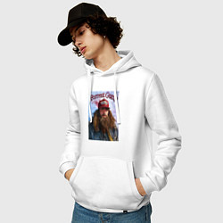 Толстовка-худи хлопковая мужская Форест Гамп - Том Хэнкс, цвет: белый — фото 2