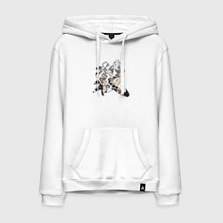 Толстовка-худи хлопковая мужская Столп Ветра Санеми Шинадзугава Клинок рассекающий, цвет: белый