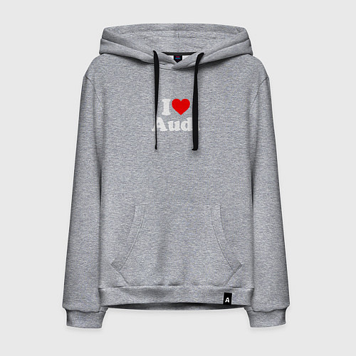 Мужская толстовка-худи I love Audi / Меланж – фото 1